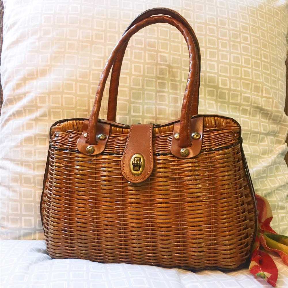 Patricia Nash Womens Lucena Wicker Satchel